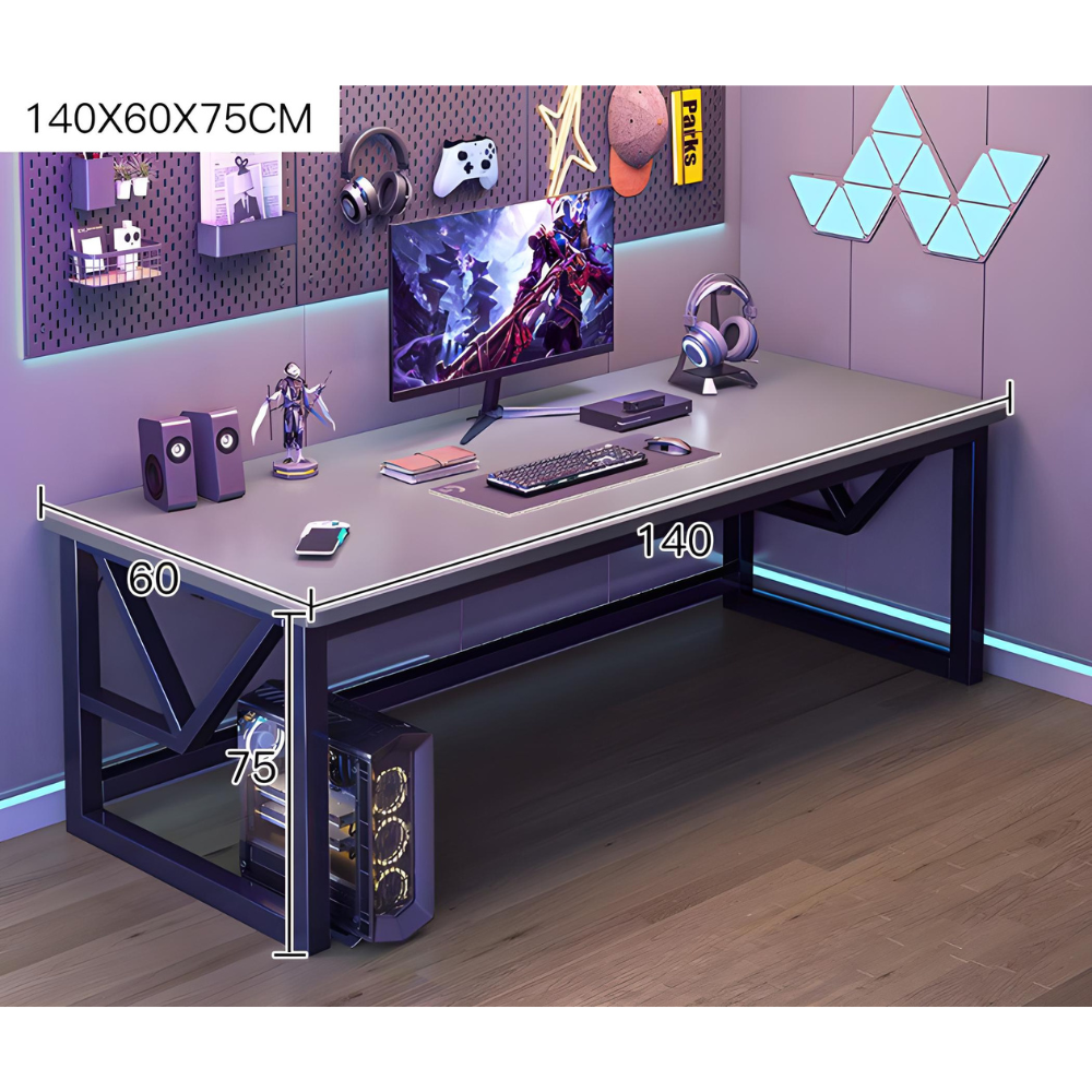 שולחן גיימינג מחשב כתיבה ענק ברוחב ענק 1.4 מטר Rosso Italy RSM-3035 צבע אפור עם שלדה שחורה - יבואן רשמי