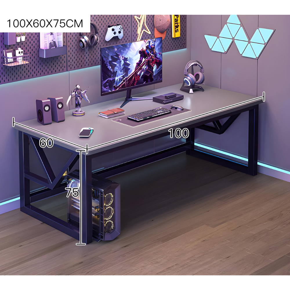 שולחן גיימינג מחשב כתיבה ברוחב מטר Rosso Italy RSM-3033 צבע אפור שלדה שחורה - יבואן רשמי