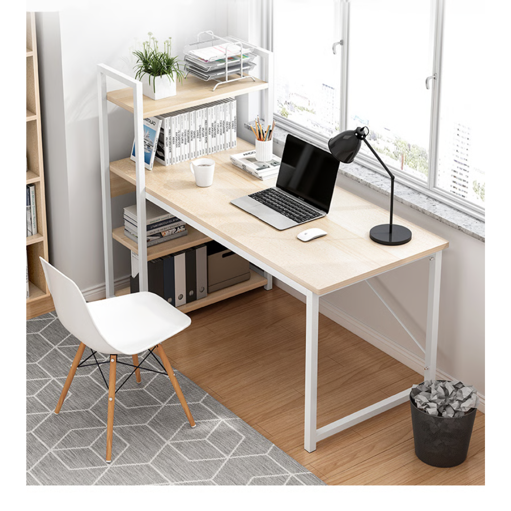 שולחן מחשב כתיבה ענק ברוחב 1.2 מטר Rosso Italy MSH-10-43 שלדה לבנה עץ בהיר - יבואן רשמי