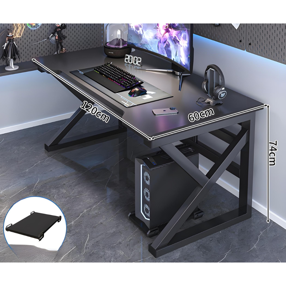 שולחן גיימינג מחשב כתיבה גדול ברוחב 1.2 מטר Rosso Italy RSM-3020 צבע שחור - יבואן רשמי