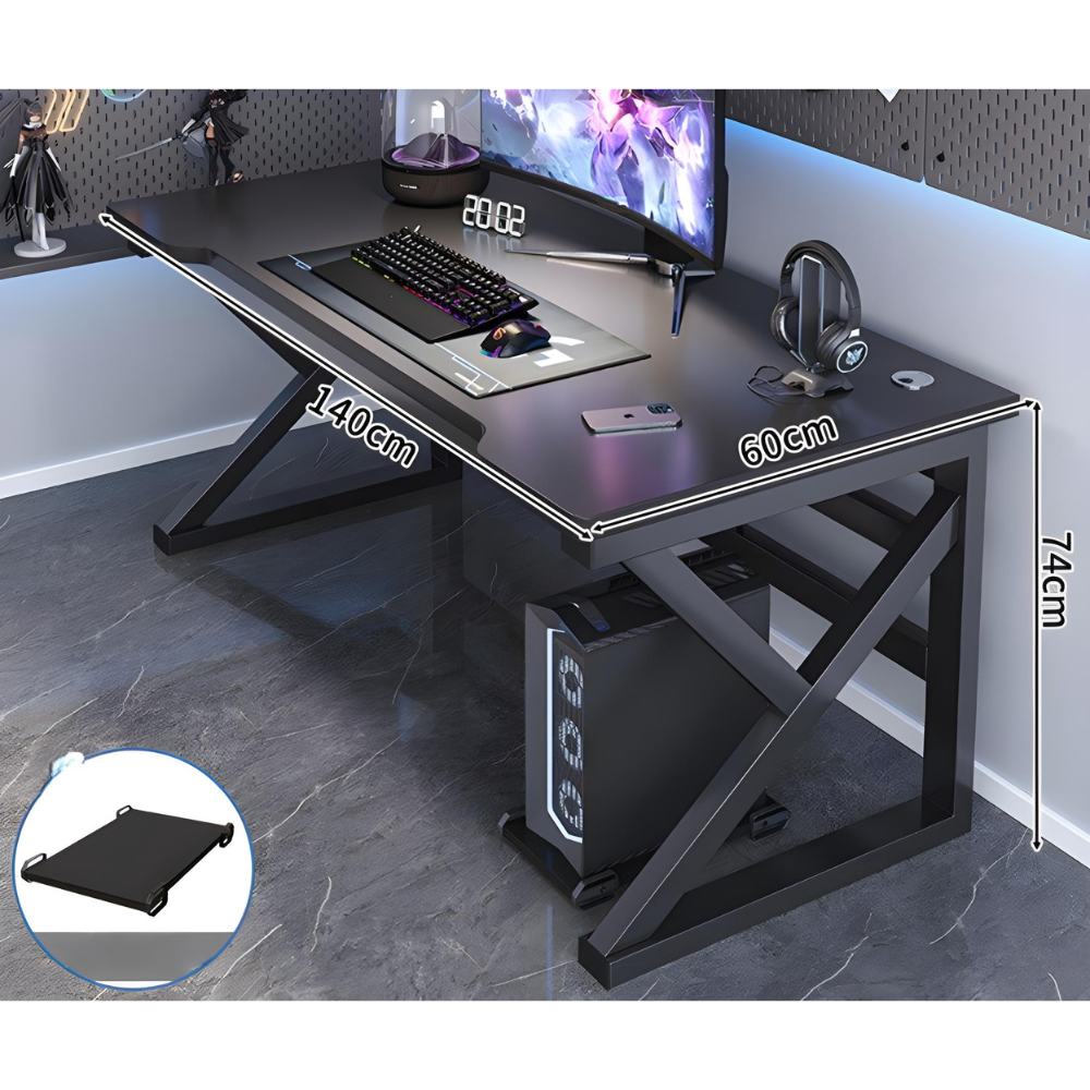 שולחן גיימינג מחשב כתיבה ענק ברוחב 1.4 מטר Rosso Italy RSM-3021 צבע שחור - יבואן רשמי