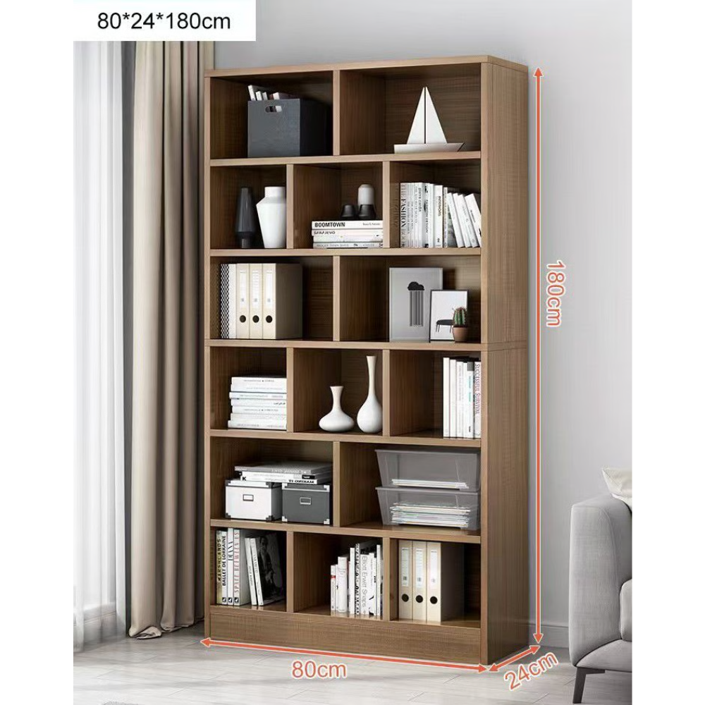 ספרייה מודרנית 180 ס"מ Rosso Italy RSM-2144 בצבע עץ - יבואן רשמי