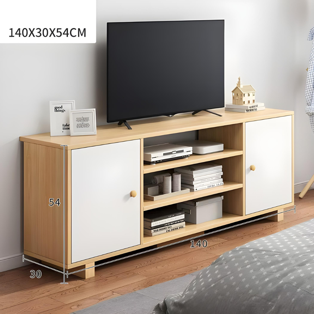 מזנון סלון מודרני ברוחב 140 ס"מ Rosso Italy RSM-2150 בצבע עץ ולבן - יבואן רשמי