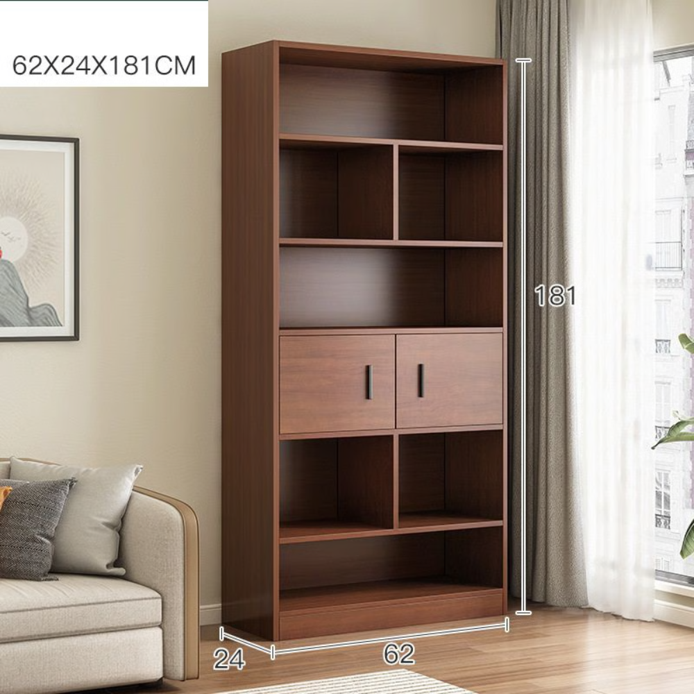 ספרייה מודרנית בגודל 62*181 ס"מ Rosso Italy RSM-3070 בצבע עץ כהה - יבואן רשמי