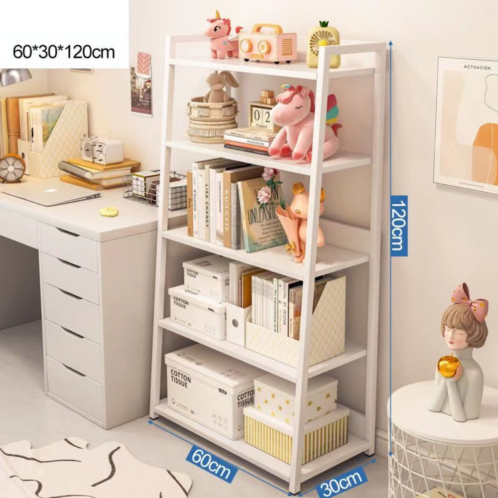 ספרייה מעוצבת מודרנית בגובה 120 ס"מ Rosso Italy RSM-3078 בצבע לבן - יבואן רשמי