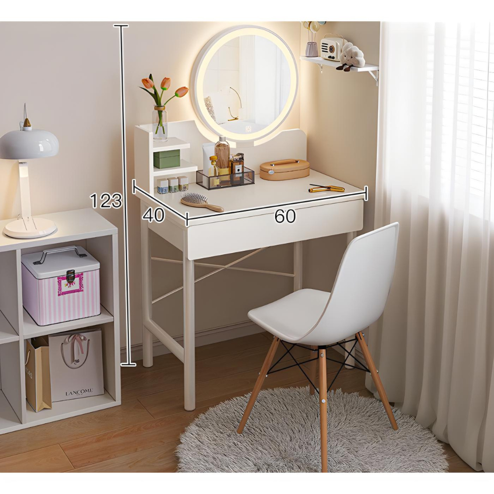 שידת איפור עם מראה ותאורת לד צבע לבן דגם Rosso Italy RSM-3113 - יבואן רשמי