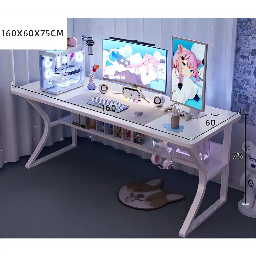 שולחן גיימר 160 ס"מ צבע לבן דגם Rosso Italy RSM-3130 - יבואן רשמי