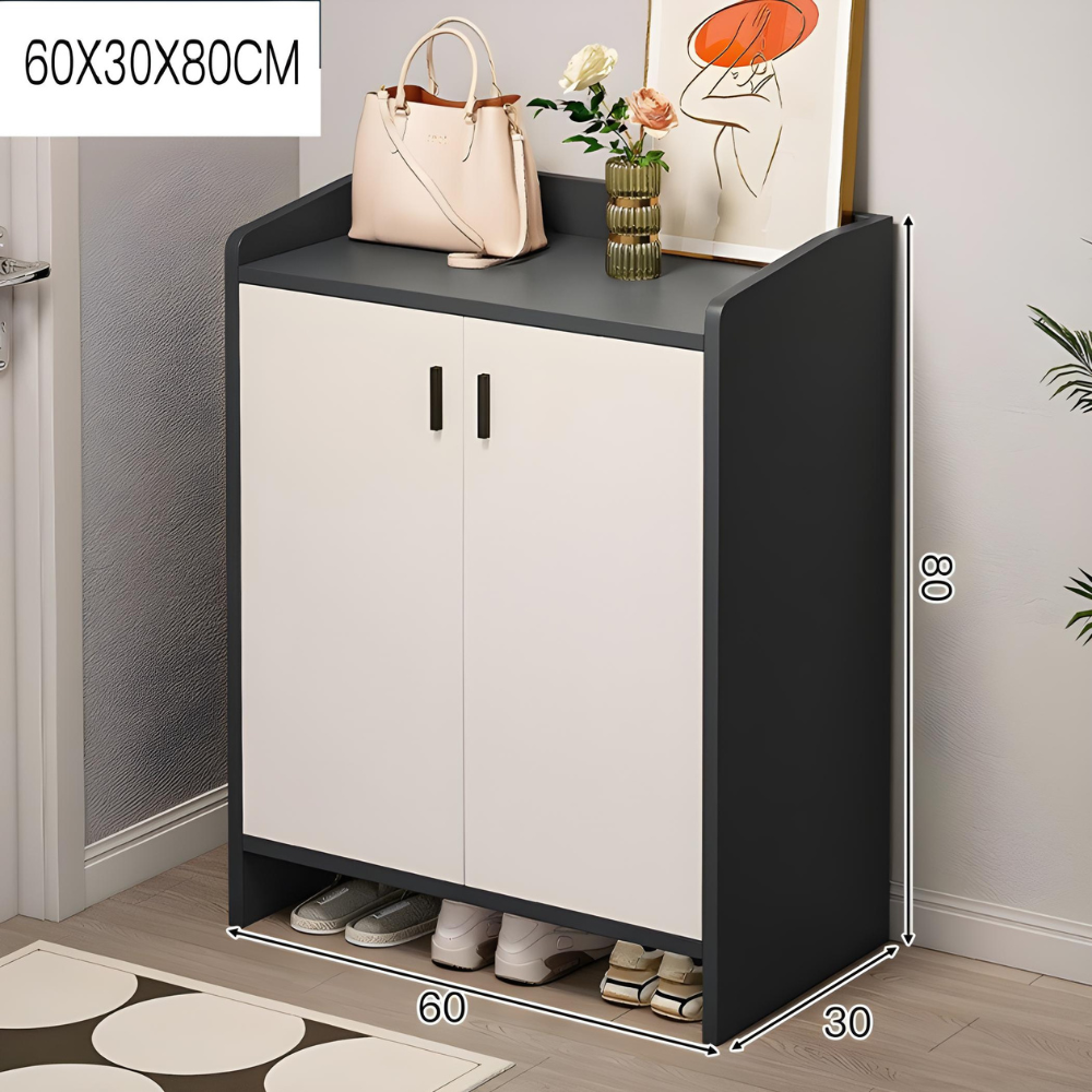 שידת נעליים ארון שירות רב תכליתי בעיצוב מודרני לבית ולמשרד רוחב 60 סמ דגם ROSSO ITALY RSM-5002 אפור לבן - יבואן רשמי