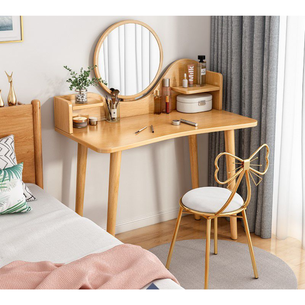 שידת איפור יוקרתית עם מראה ותאורת LED ברוחב 80 ס"מ Rosso Italy RSM-2076 עץ - יבואן רשמי