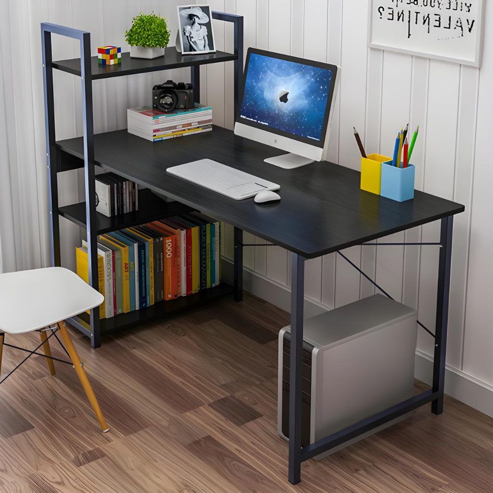 שולחן מחשב כתיבה ענק רוחב 120 ס"מ Rosso Italy MSH-10-43 - צבע שחור - יבואן רשמי