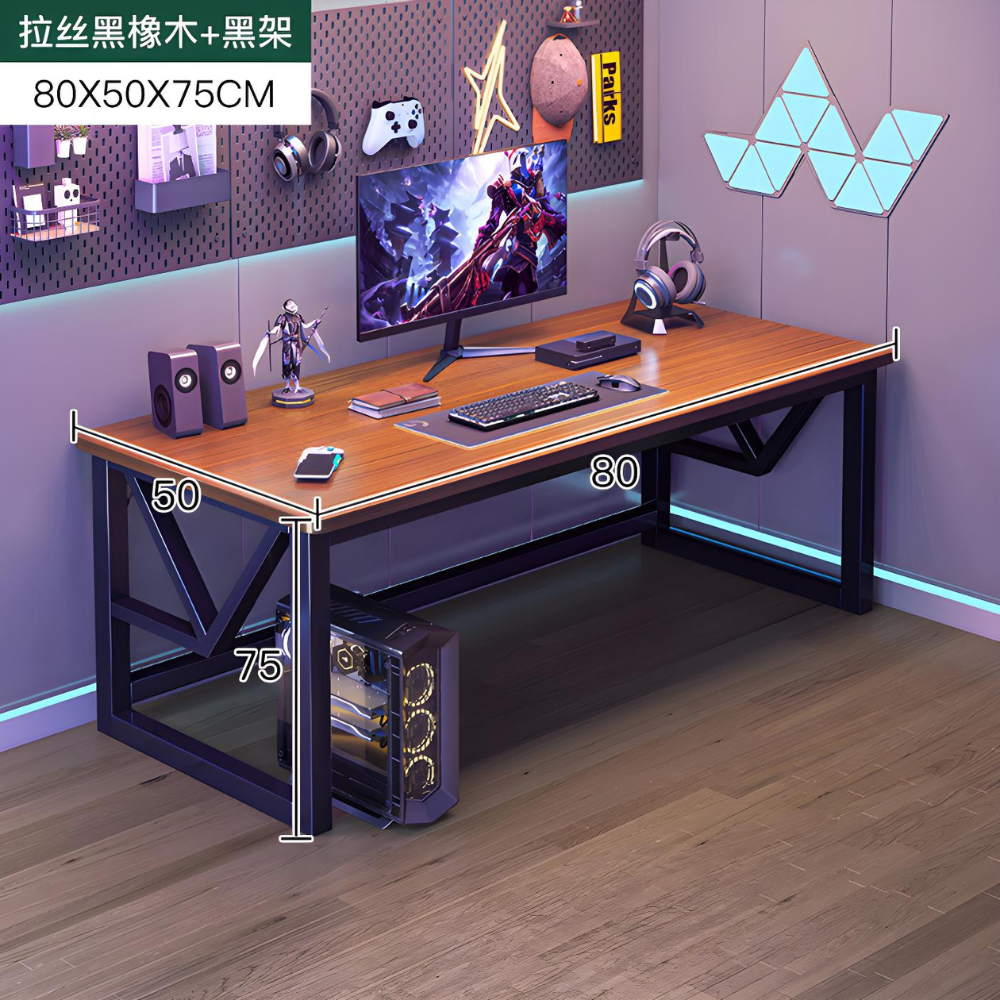 שולחן מחשב דגם RSM-1006 רוחב 80 ס"מ צבע שחור משולב עץ ROSSO ITALY - יבואן רשמי