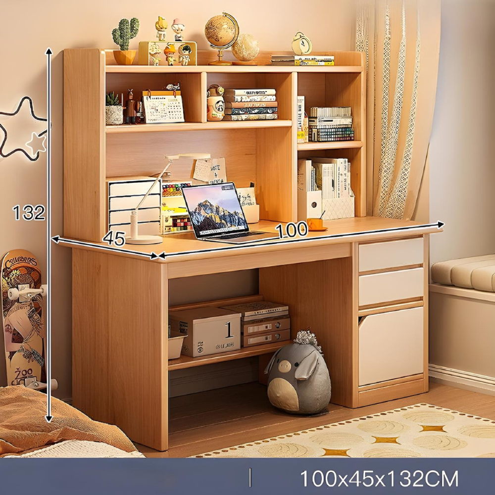 סט ספרייה שולחן מחשב כתיבה רוחב מטר דגם RSM-3023 עץ וכסא מחשב אורטופדי דגם MSH-10-6 שחור ROSSO ITALY - יבואן רשמי