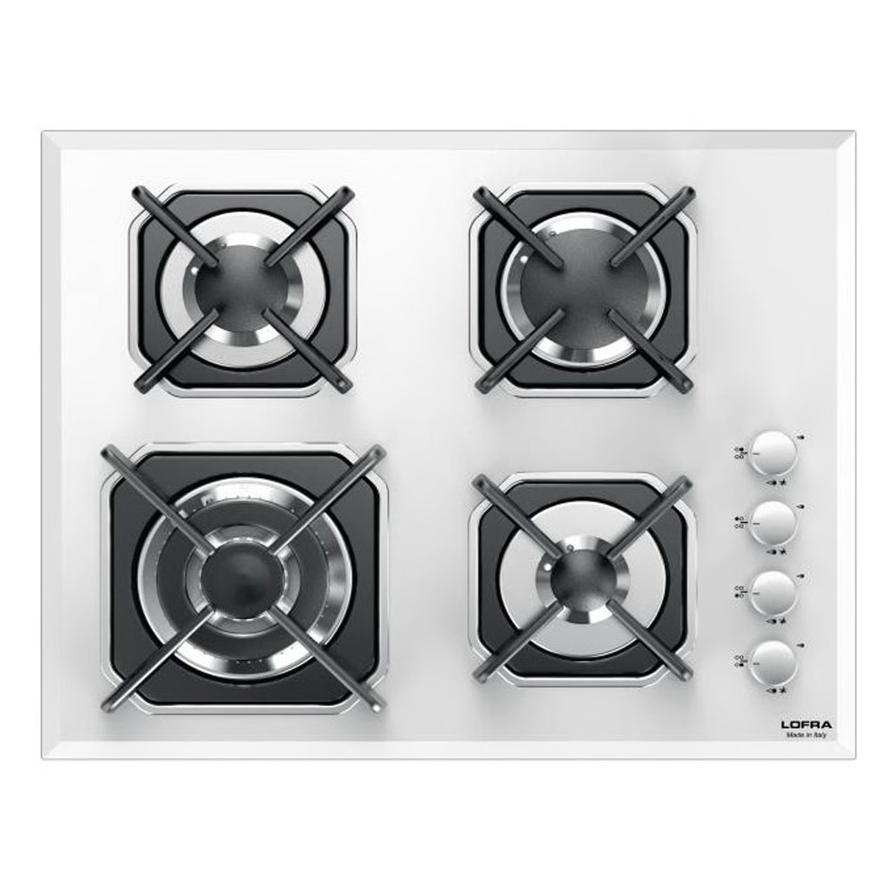 כיריים 60 ס''מ זכוכית לבן כפתורים בחזית LOFRA HGB6G0 - יבואן רשמי