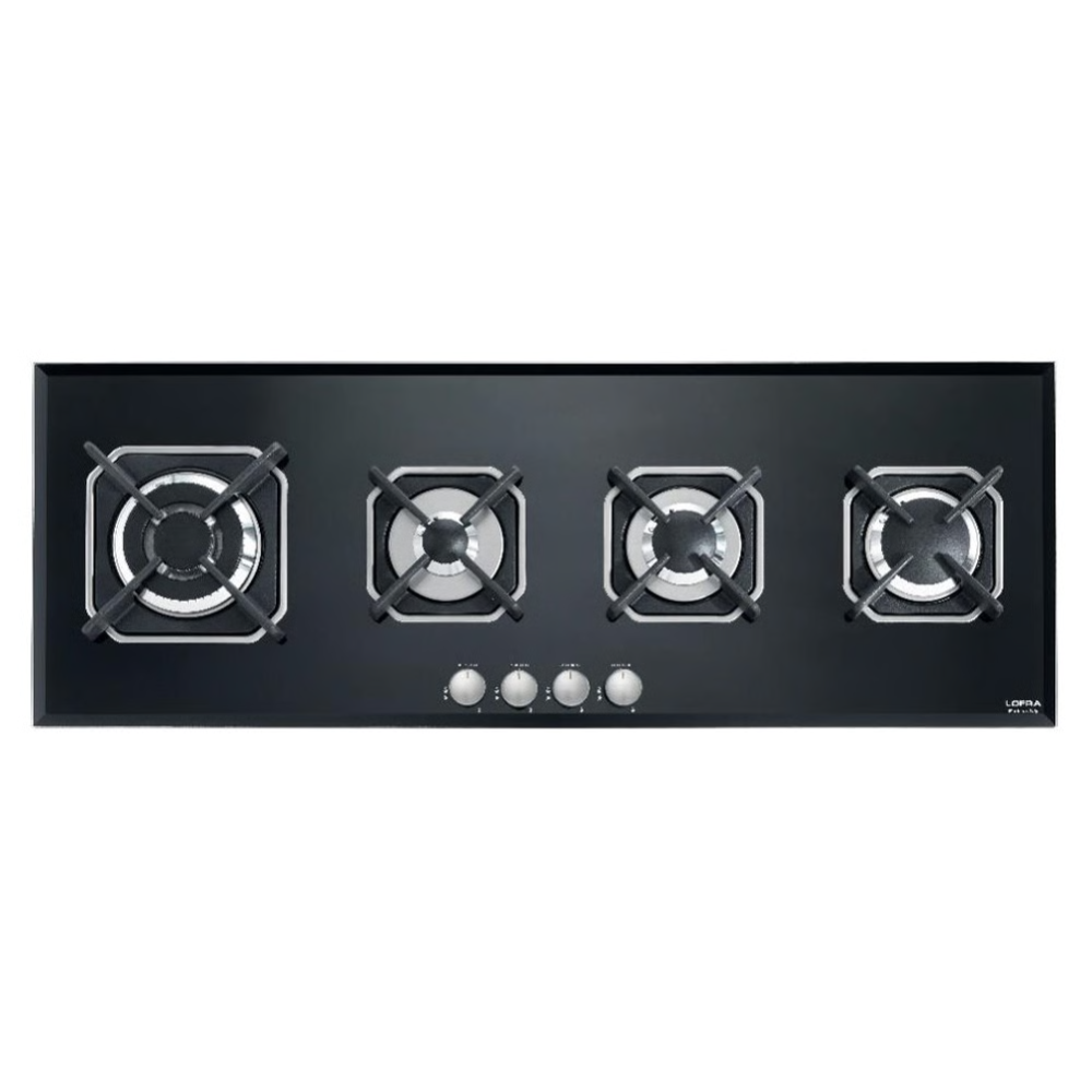 כיריים 4 להבות זכוכית שחורה 112ס''מ LOFRA HGN190 - יבואן רשמי