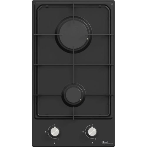 כיריים גז דומינו 2 להבות Sol FV3G-143 - גימור שחור אחריות ע"י היבואן הרשמי