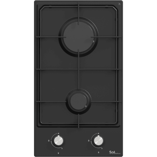 כיריים גז דומינו 2 להבות Sol FV3G-143 - גימור שחור - K.B.V