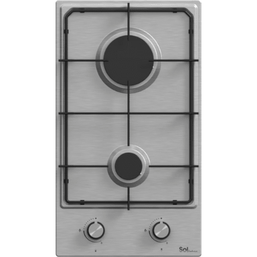 כיריים גז דומינו 2 להבות Sol FV3X-089 - גימור נירוסטה - K.B.V