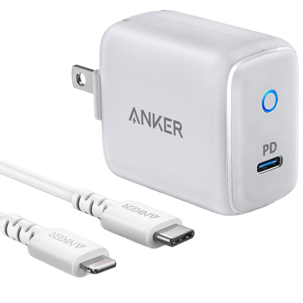 מטען וכבל לאייפון Anker 18W PD USB-C MFI Cable - צבע לבן - K.B.V