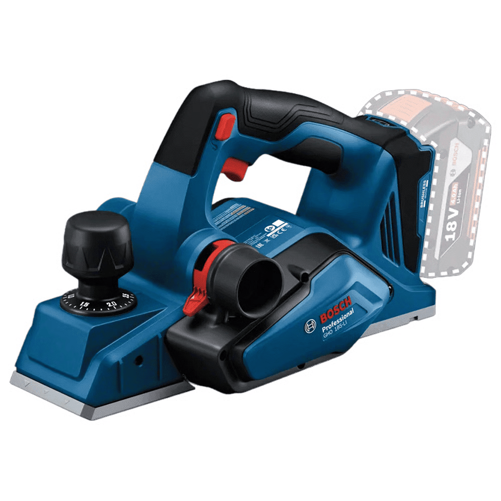 מקצוע נטען בוש 18V רוחב הקצעה 82 מ"מ - גוף בלבד דגם: GHO 185-LI - K.B.V