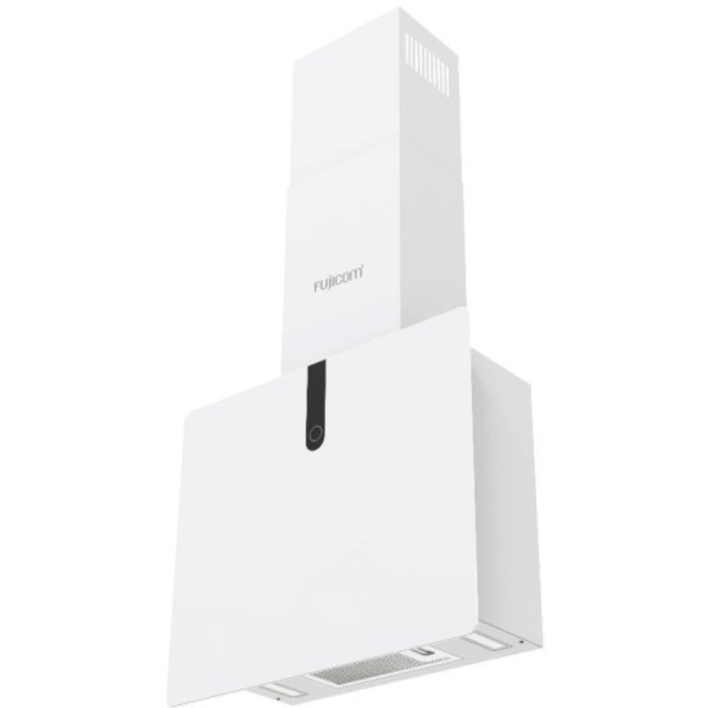 קולט אדים צמוד-קיר מרובע רוחב 60 ס''מ Fujicom FJ-CHT13W - זכוכית לבנה - יבואן רשמי