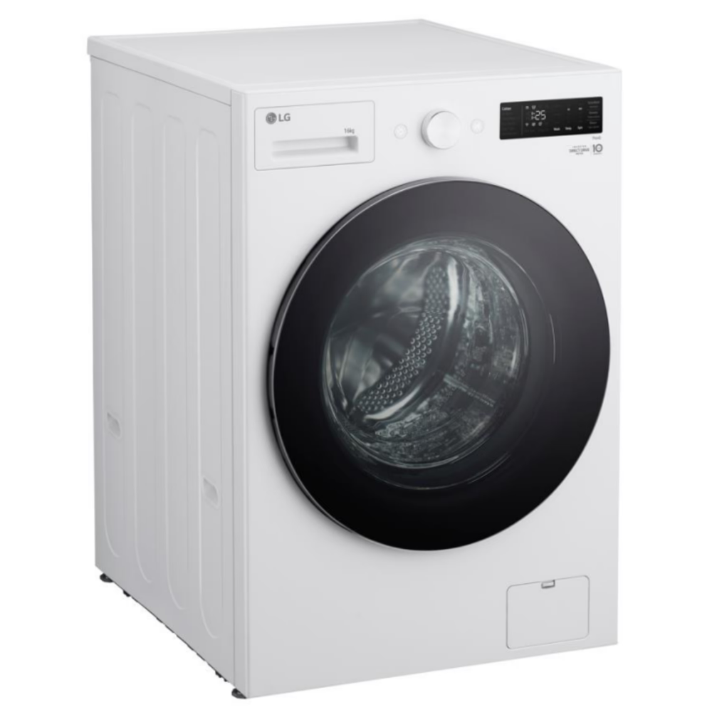 מכונת כביסה 16 ק"ג LG WF16210WB במהירות 1000 סל"ד - צבע לבן - יבואן רשמי