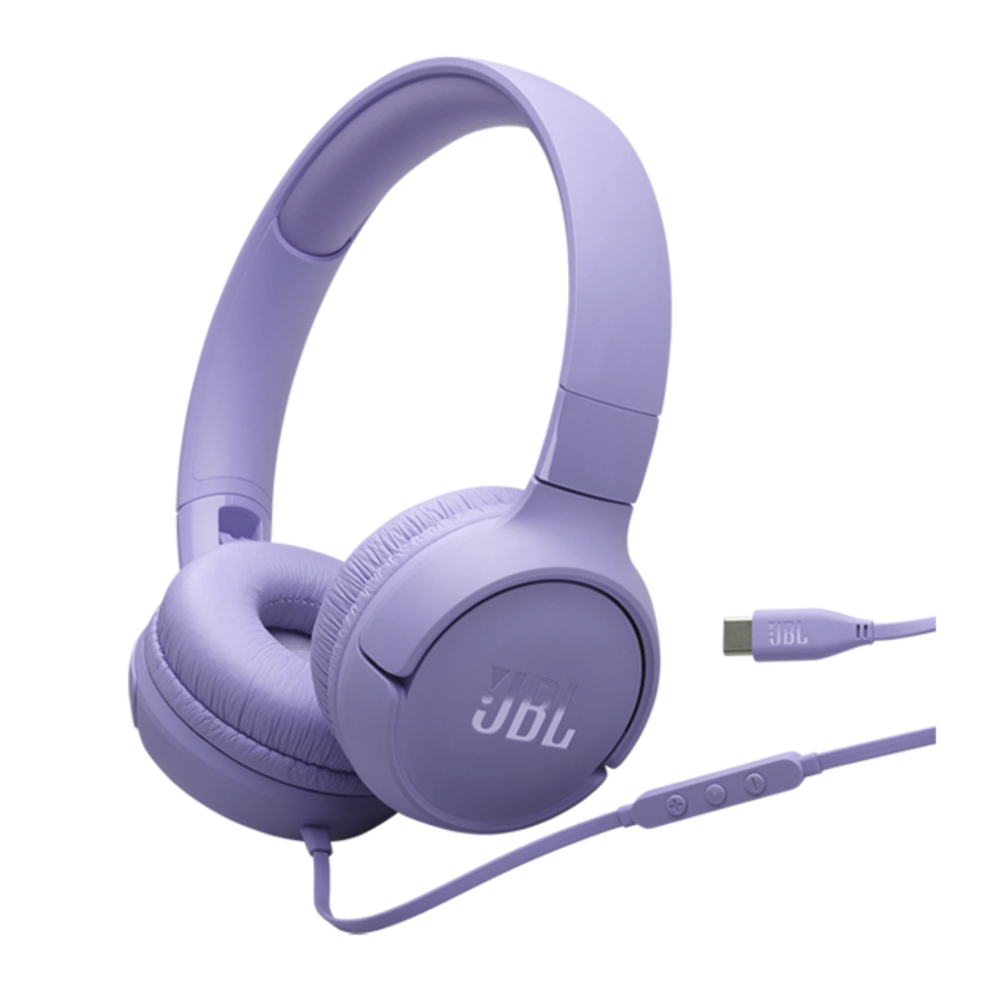 אוזניות קשת חוטיות JBL Tune 520C USB-C - צבע סגול שנה אחריות ע"י - יבואן הרשמי