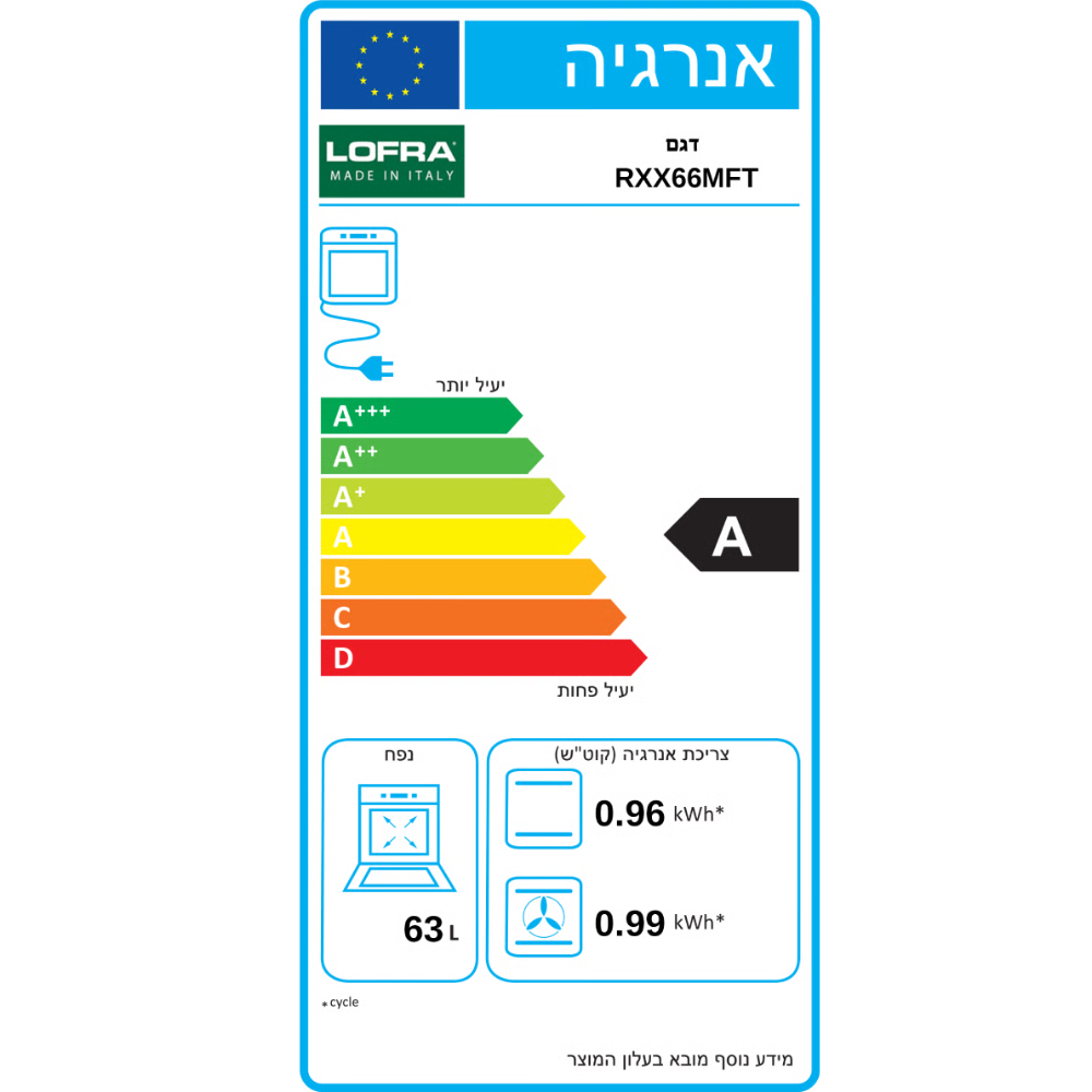 תנור אפייה 60 ס"מ משולב כיריים 4 להבות Lofra RS66MFTE/CI Gold תוצרת איטליה - צבע נירוסטה עם פירזול זהב אחריות ע"י היבואן הרשמי - יבואן רשמי
