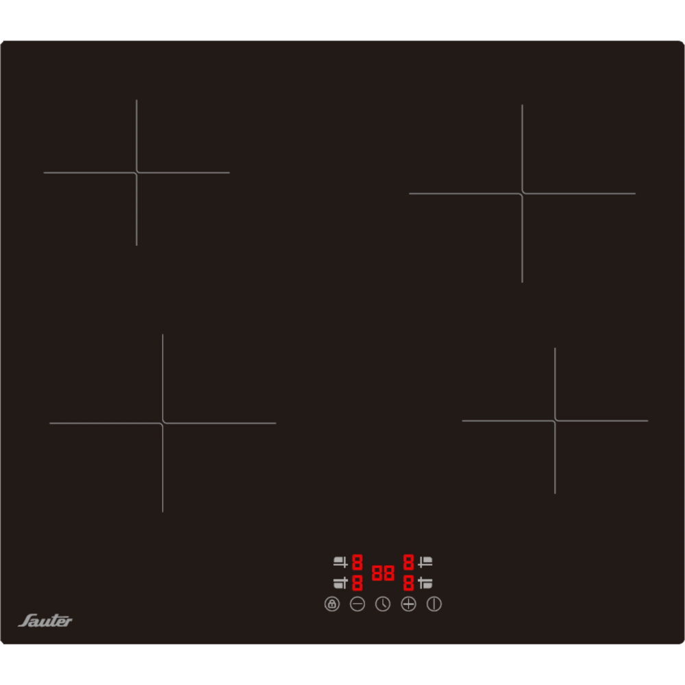 כיריים קרמיות 60 ס"מ עם 4 מוקדי בישול Sauter SCH-4423 - תלת פאזי - צבע שחור אחריות ע"י - יבואן הרשמי