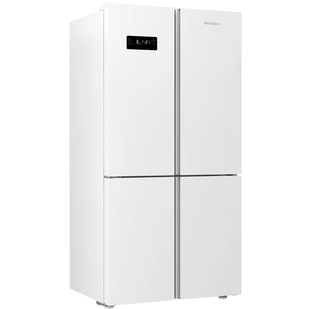 Blomberg מקרר 4 דלתות Blomberg KQD162EGW כולל התקן שבת ומייצר קרח - גימור זכוכית לבנה - K.B.V