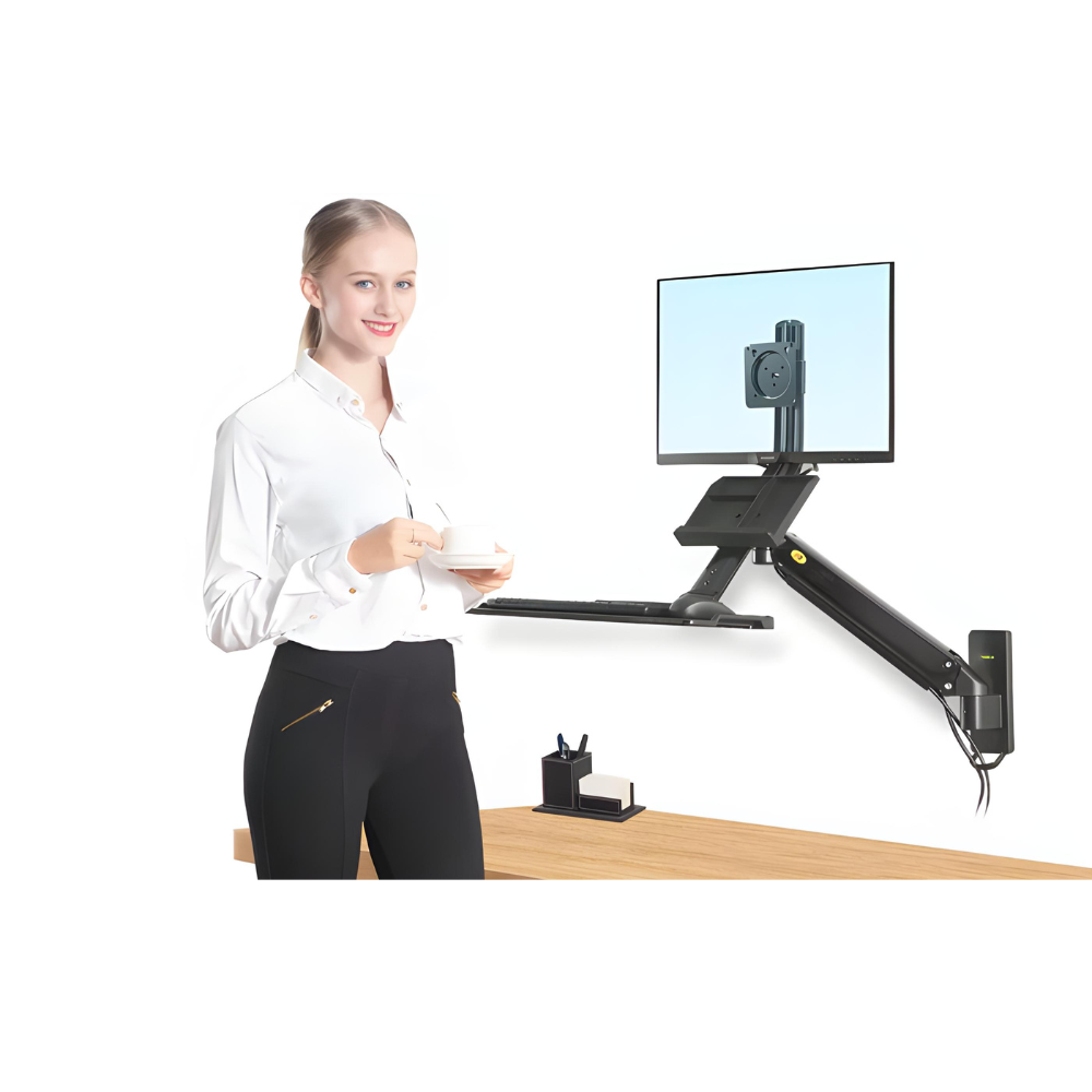 עמדת עבודה ארגונומית מיועדת לתלייה על קיר למסך מחשב, מקלדת ועכבר NB - North Bayou MB-32 - יבואן רשמי