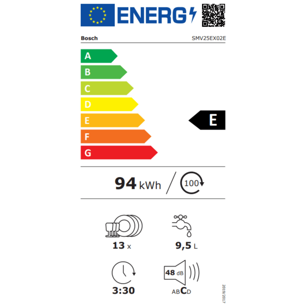 מדיח כלים 13 מערכות כלים Bosch SMV25EX02E - K.B.V