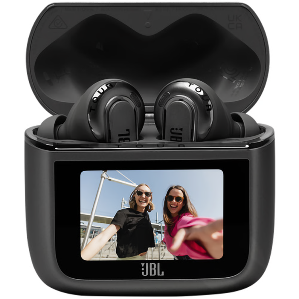 אוזניות אלחוטיות עם כיסוי חכם ומשתיק רעשים JBL Tour Pro 3 TWS - צבע שחור שנה אחריות ע"י - יבואן הרשמי