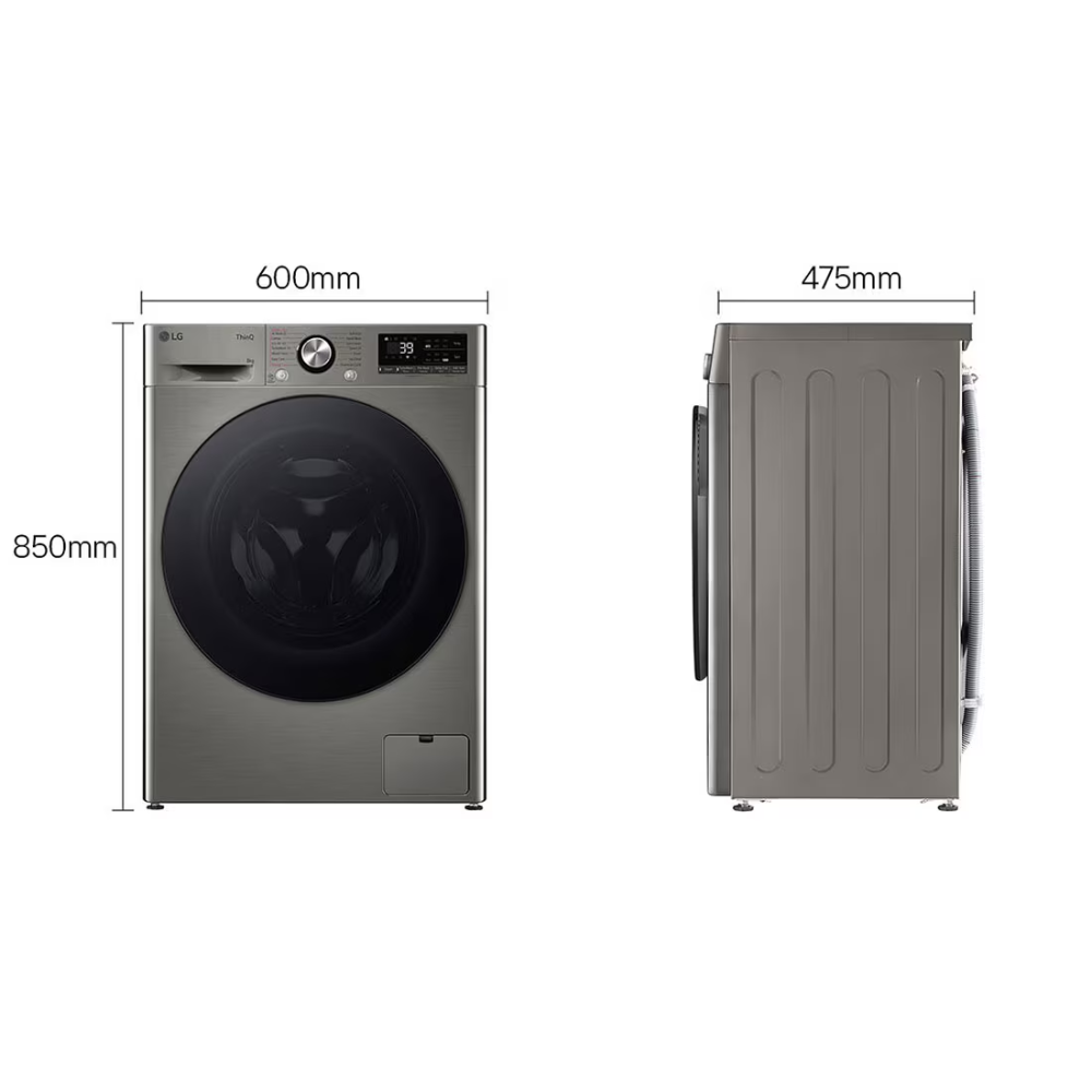 מכונת כביסה פתח חזית - 8 ק"ג LG WFS8214GBB - יבואן רשמי