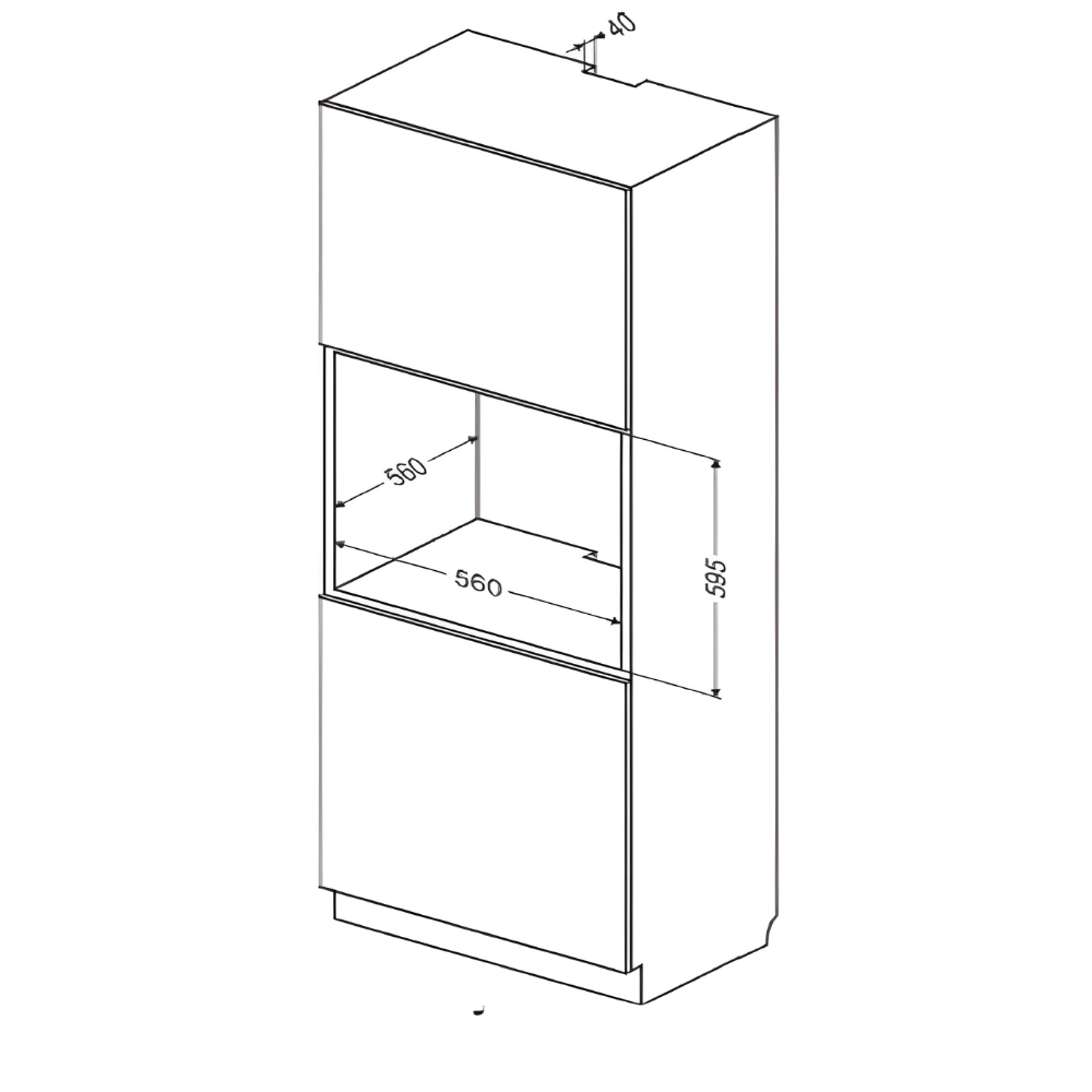 תנור אפייה בנוי 77 ליטר נירוסטה דגם SAUTER CUISINE 7600 אחריות - יבואן רשמי