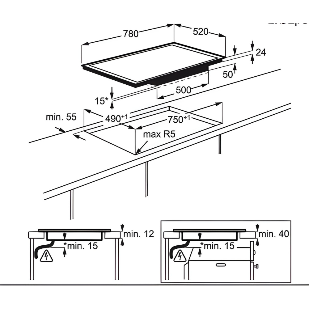 כיריים אינדוקציה MaxiSense® Plus Pro דגם IAE84851FB אאג AEG - יבואן רשמי