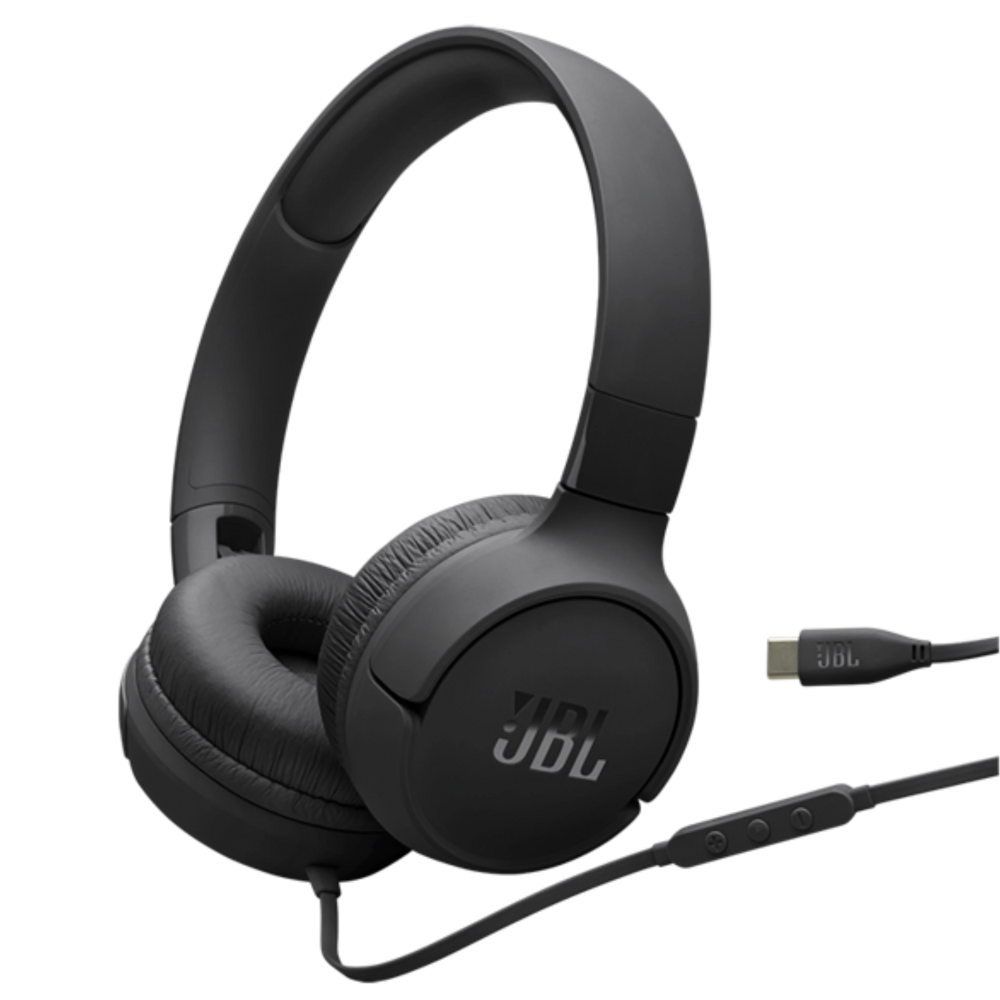 אוזניות קשת חוטיות JBL Tune 520C USB-C - צבע שחור שנה אחריות ע"י - יבואן הרשמי