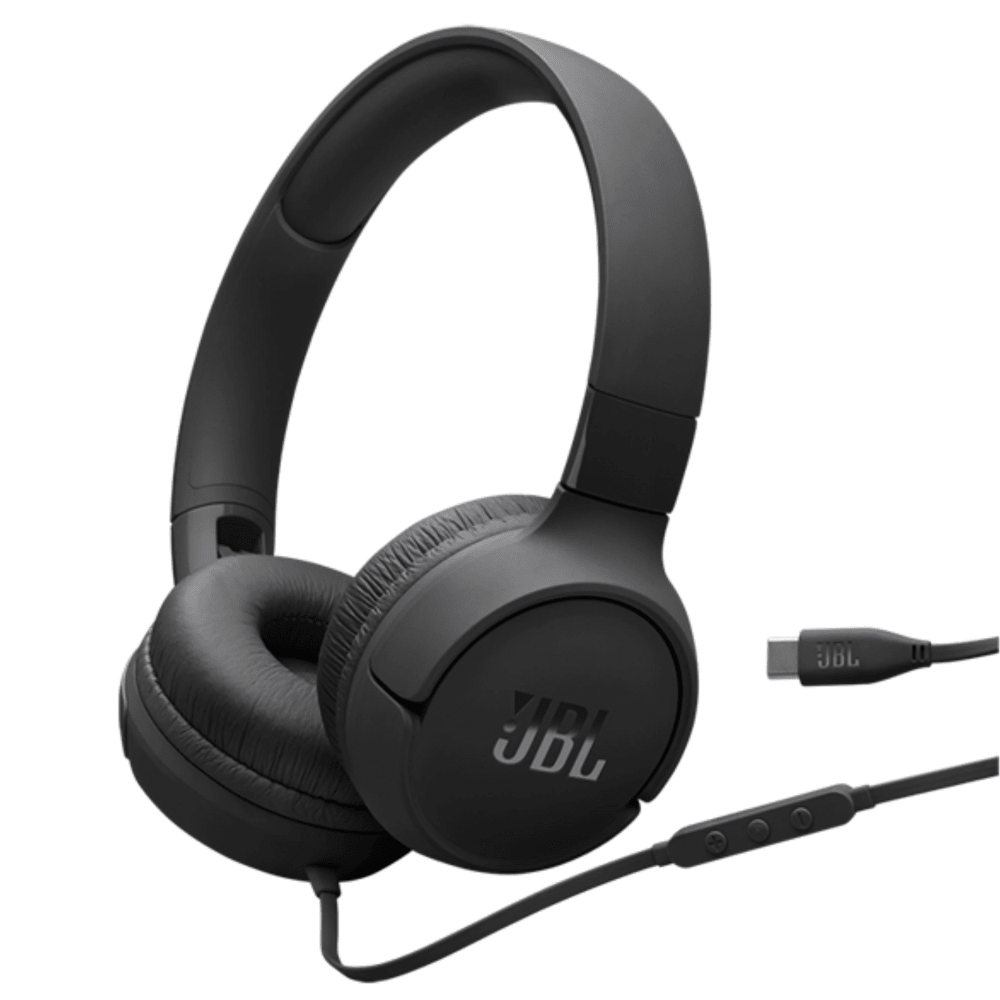 אוזניות קשת חוטיות JBL Tune 520C USB-C - צבע שחור - K.B.V