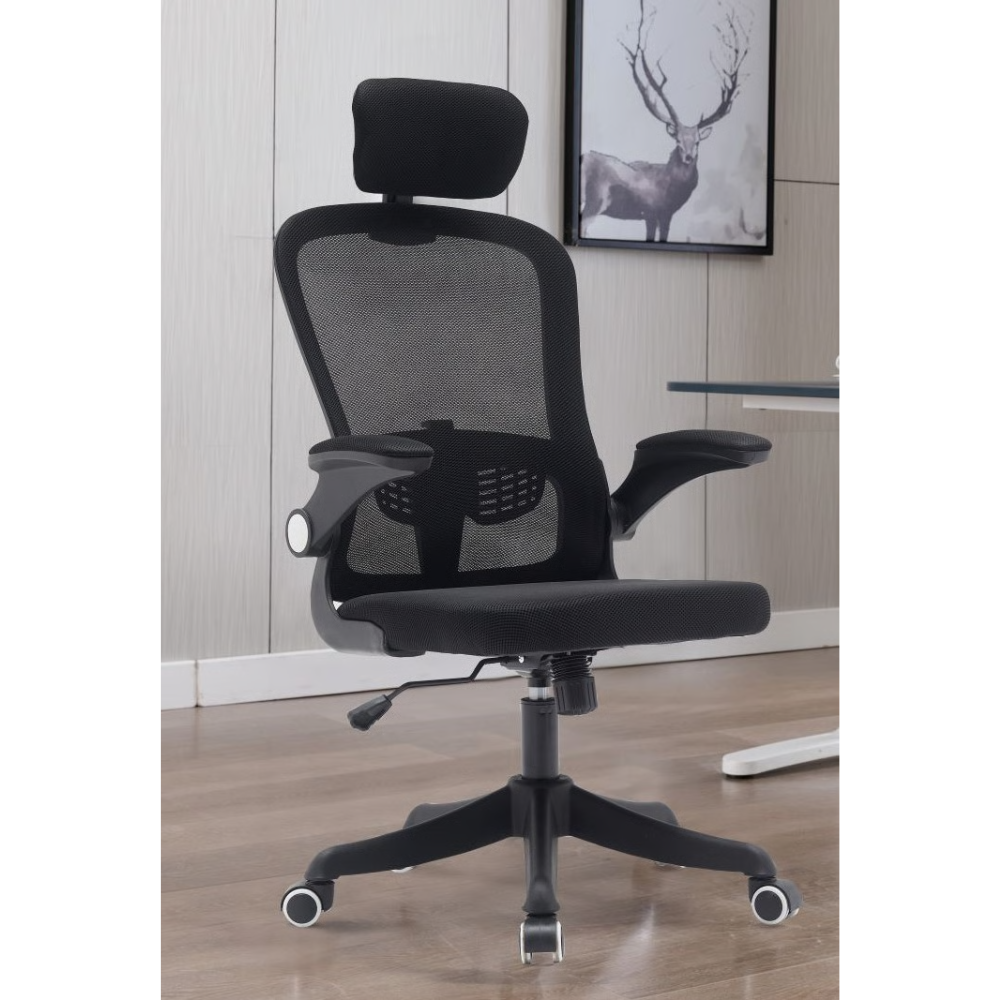 סט שולחן גיימרים מחשב כתיבה כפול ענק זוגי עם מדפים דגם RSM-1058 רוחב 1.8 מטר שחור וכסא מחשב אורטופדי דגם MSH-10-6 שחור ROSSO ITALY - יבואן רשמי