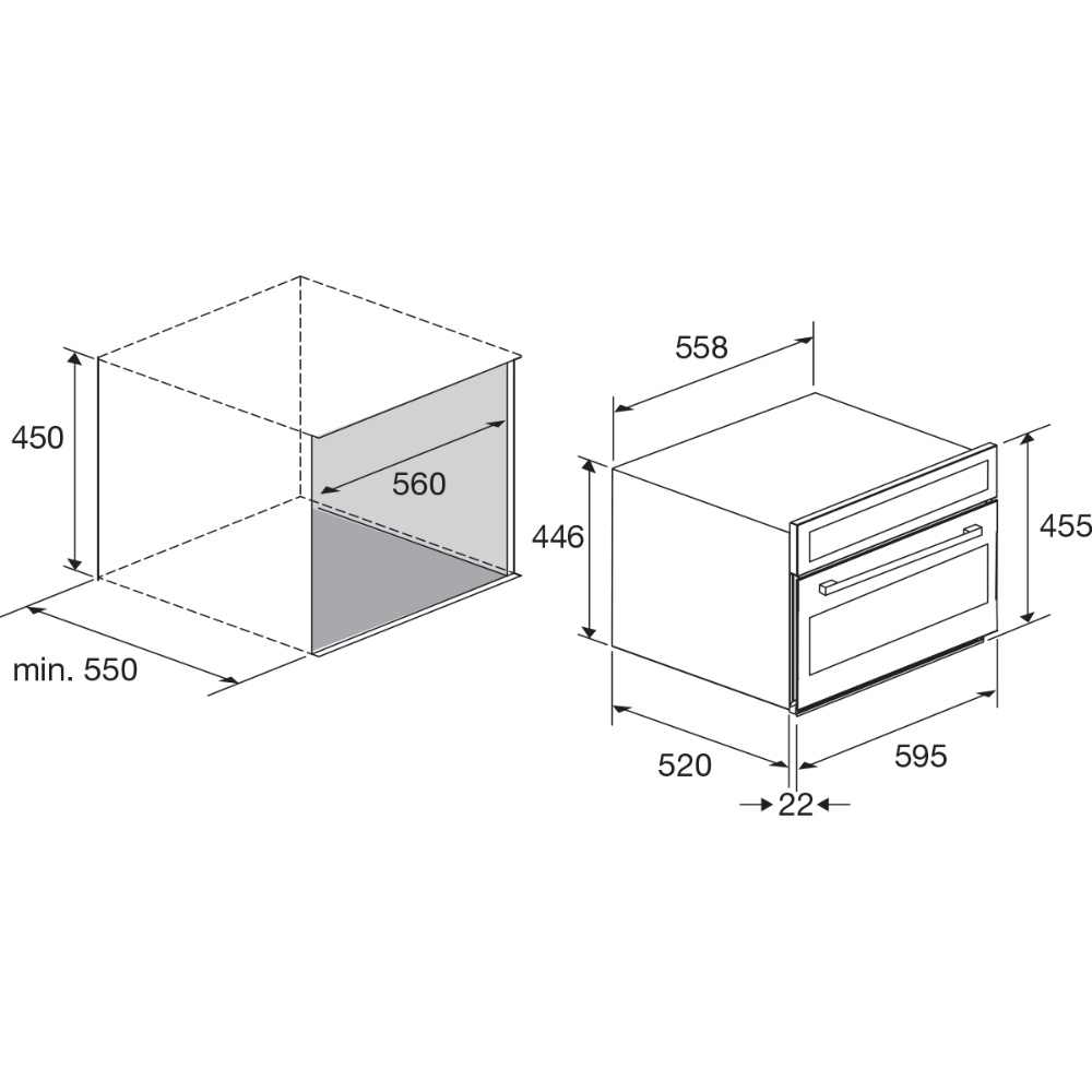 תנור אפייה משולב מיקרו 38 ליטר תוצרת איטליה נירוסטה דגם LOFRA FMRS66ME | יבואן רשמי