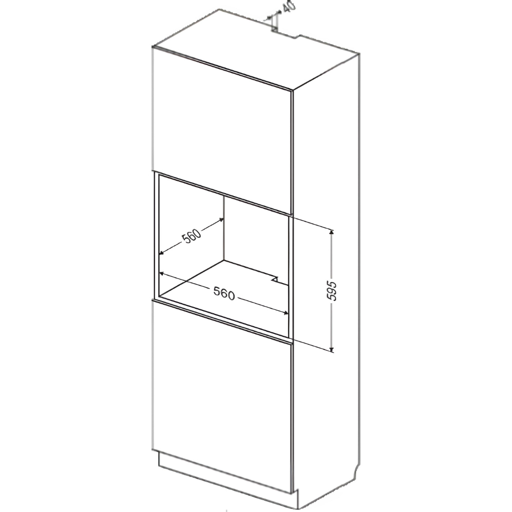 תנור בנוי 65 ליטר רטרו Sauter Rustic 4020 - גימור שחור אחריות ע"י - יבואן הרשמי