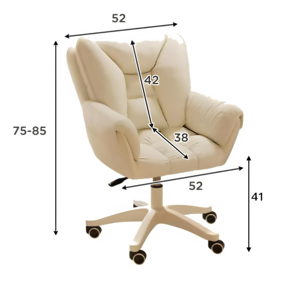 כסא ייחודי לשידת איפור בעיצוב מודרני מסתובב 360 דגם RSM-3207 בצע שמנת ROSSO ITALY - יבואן רשמי
