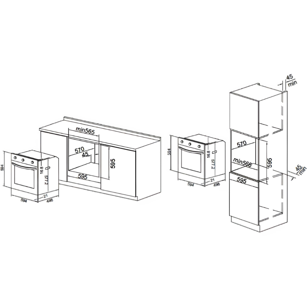 תנור בנוי 69 ליטר Sauter Cuisine 5010IX - גימור נירוסטה אחריות ע"י - יבואן הרשמי