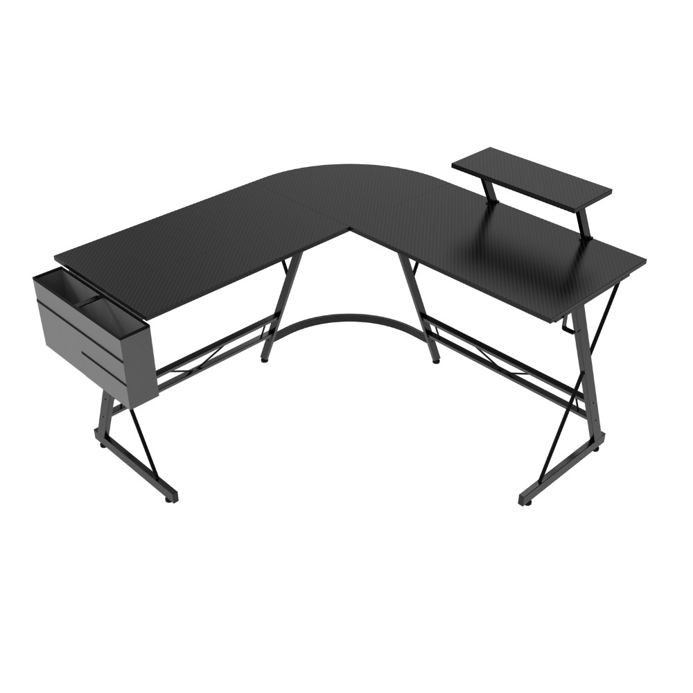 פינת גיימרים שולחן מחשב כתיבה ענק ברוחב 1.3 מטר Rosso Italy RSM-2163-Black בצבע שחור - יבואן רשמי