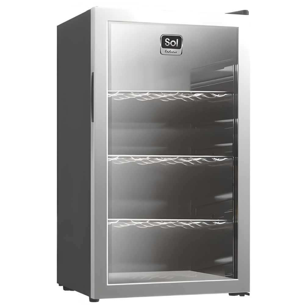 מקרר משרדי ויטרינה 85 ליטר Sol GR-1085 - צבע שחור וחזית נירוסטה - יבואן רשמי