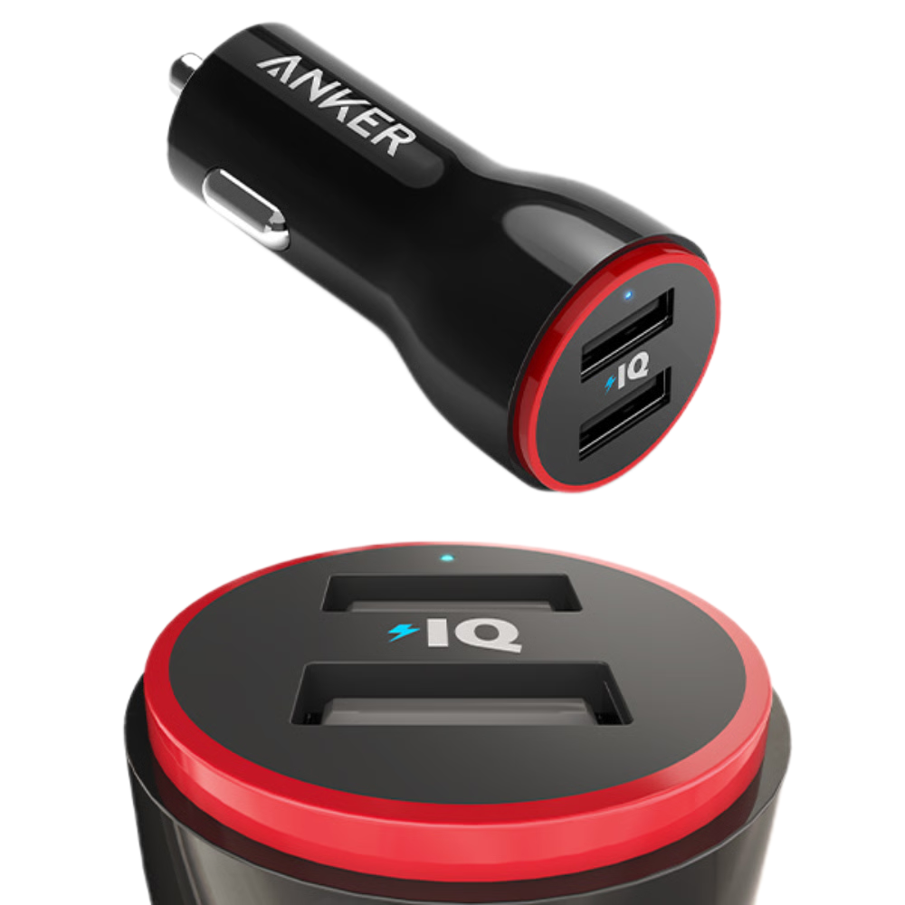 מטען רכב Anker PowerDrive 24W - צבע שחור אחריות לשנה ע"י - יבואן רשמי