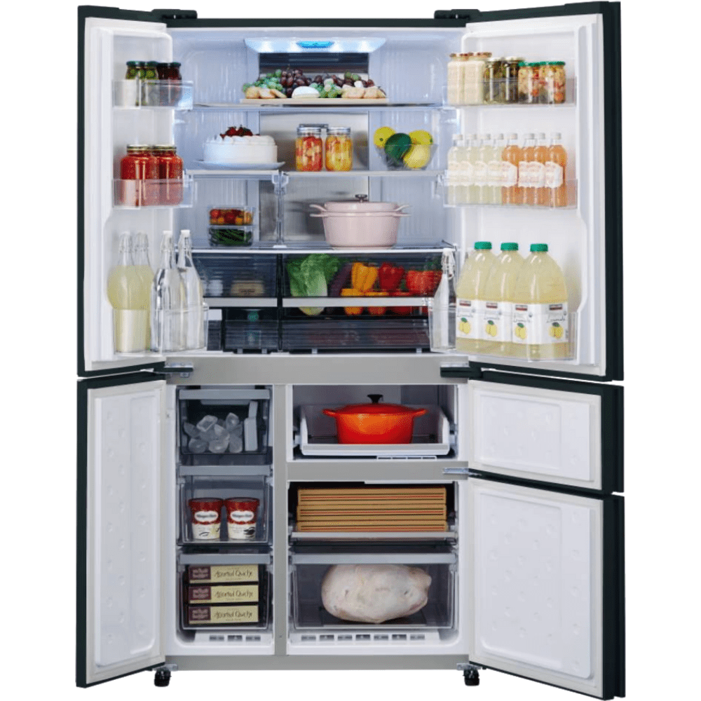 מקרר 5 דלתות 668 ליטר נטו Sharp SJ-FS920-BK - גימור זכוכית שחורה - K.B.V
