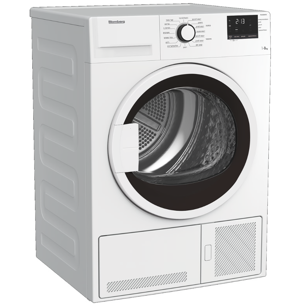 מייבש כביסה+מעבה בלומברג 1-8 ק"ג TXU580WTX Blomberg דלת שקופה - יבואן רשמי