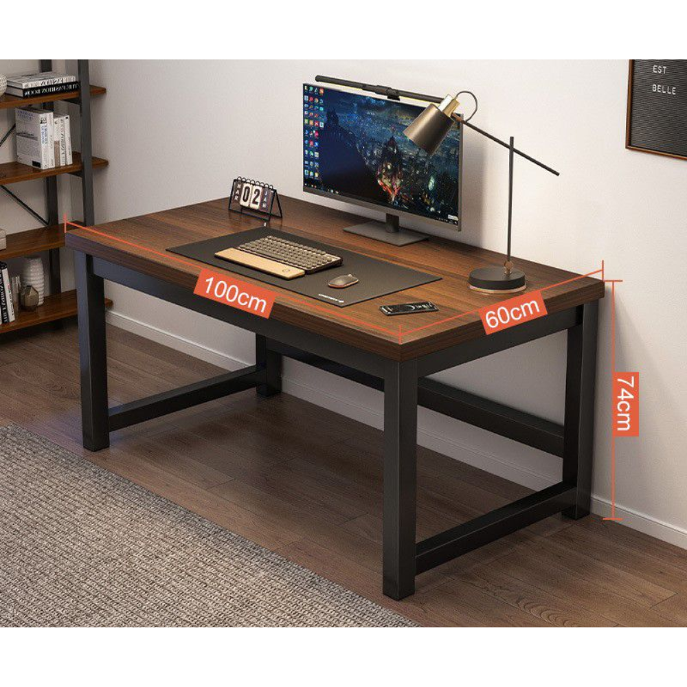 שולחן מחשב / כתיבה דגם RSM-2038 רוחב ענק 1.4 מטר צבע שלדה שחורה משולב עץ מבית Rosso italy - יבואן רשמי