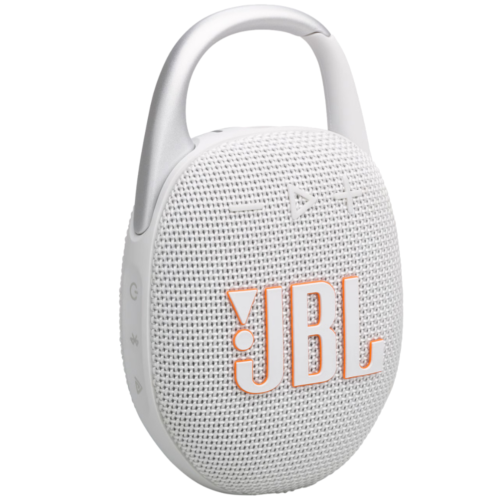 רמקול אלחוטי JBL Clip 5 IP67 7W - צבע לבן שנה אחריות ע"י - יבואן הרשמי