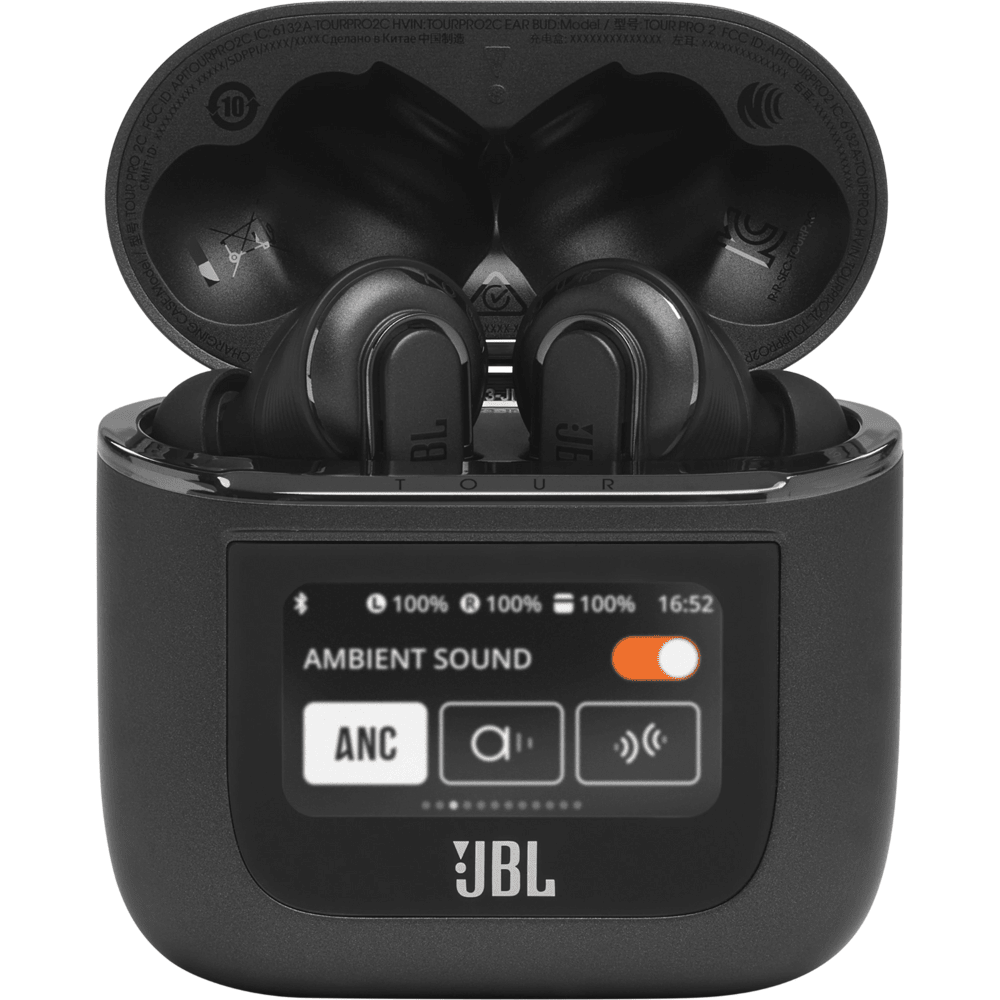 אוזניות אלחוטיות כיסוי חכם JBL Tour Pro 2 TWS ANC IPX5 - צבע שחור - K.B.V